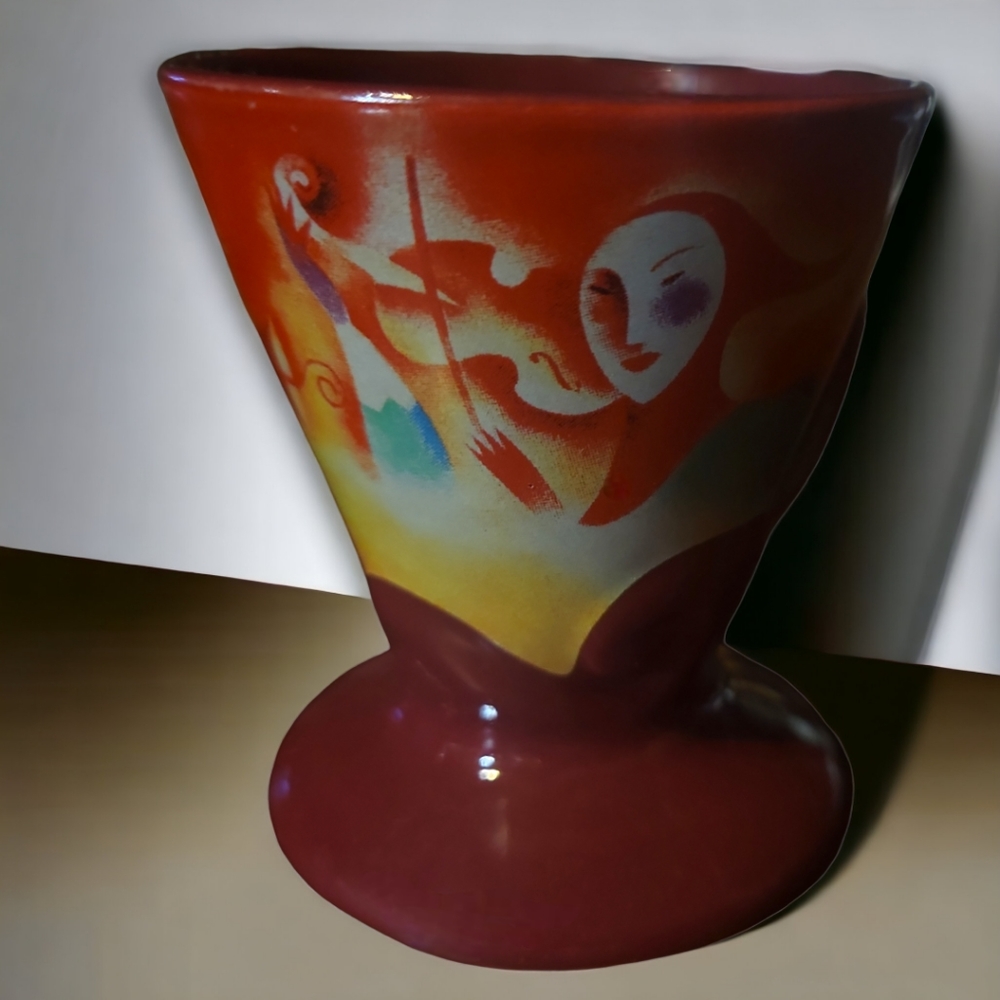 Vtg 99 Handmade Ceramic Signed Linda Espresso Liquor Whiskey Shot Glass Cup
